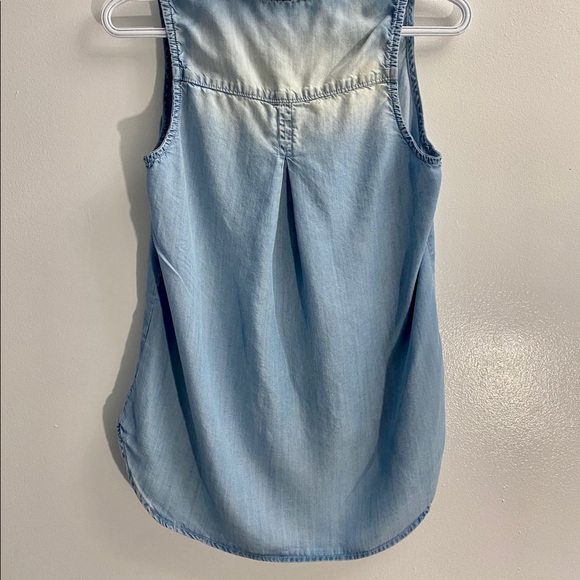 Button Up Denim Style Tank Top - Picture 2 of 3